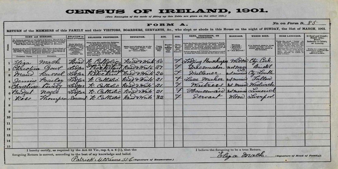 A census on this date shows the population of Ireland to be 4,458,775; this is the last census to be taken on the basis of baronies