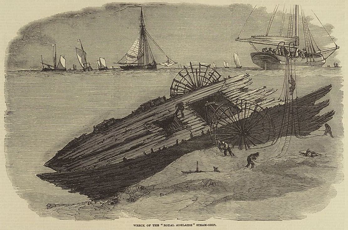 The SS Royal Adelaide sinks in a storm with the loss of 200 lives