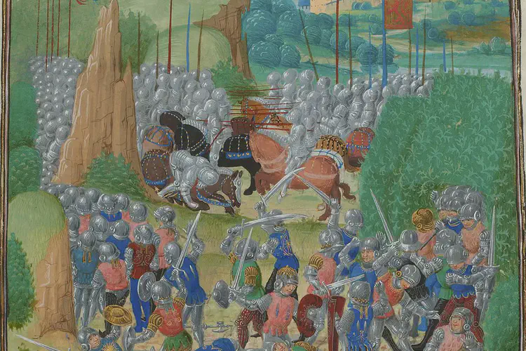 James, Earl Douglas, died out of sight of his army, in a bush, at Battle of Otterburn