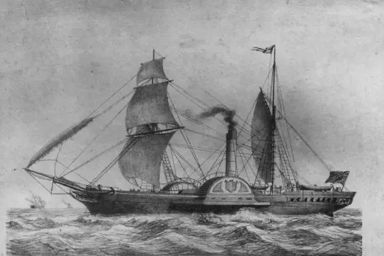 The 703-ton Sirius, the 1st ship to cross the Atlantic entirely under steam arrives in NY