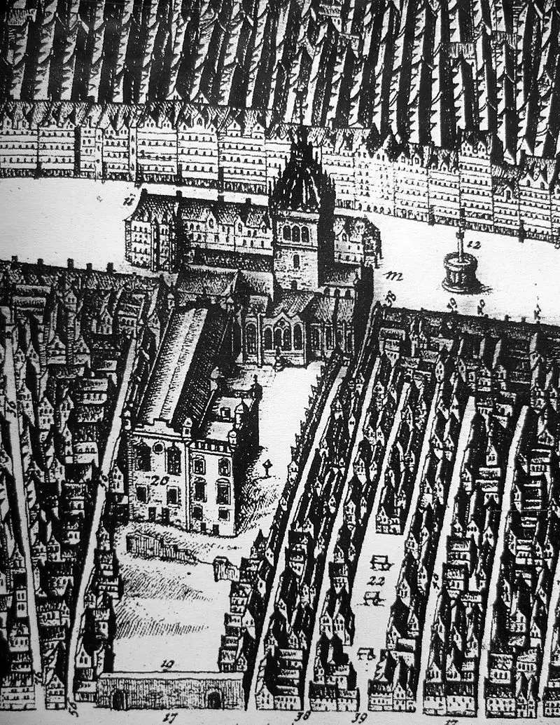 Seventeenth-century view of St Giles and Parliament House in Edinburgh