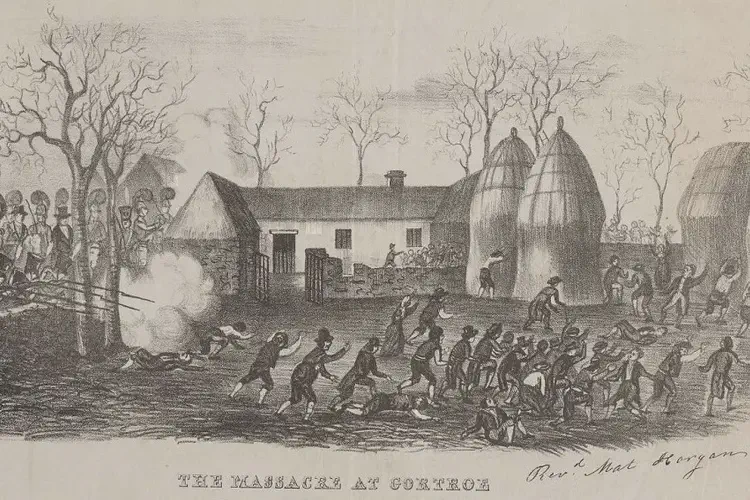 120 police move in to Graiguenamanagh to seize cattle in payment of the tithe