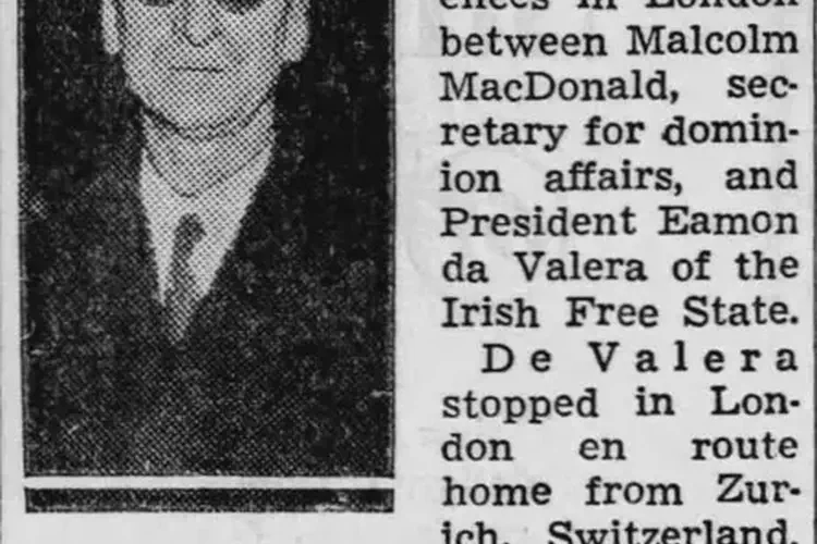 Eamon de Valera new 1937 Irish Constitution